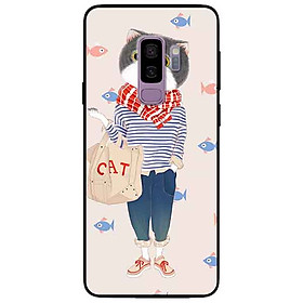 Ốp lưng in cho Samsung S9 Plus Mẫu Người Mèo