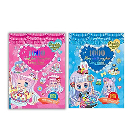 Sách - 1000 Hình Dán Trang Phục Công Chúa - Hoa Tường Vi + Hoa Tuy Líp - Combo 2 Cuốn - Minh Thắng