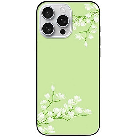 Ốp lưng cho IPhone 15 - 15 Plus - 15 Pro - 15 Pro Max - 16 - 16 Plus - 16 Pro - 16 Pro Max - Hoa Trắng Xanh Nhạt - Hàng Chính Hãng