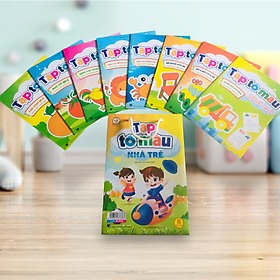 Sách- Combo Túi 8 cuốn Tập Tô màu Nhà Trẻ dành cho bé mầm non (Song ngữ Việt Anh)