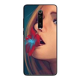 Ốp Lưng in cho Xiaomi Mi 9T Mẫu Cô Gái Hôn Bông Hoa - Hàng Chính Hãng