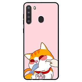 Ốp lưng dành cho Samsung Galaxy A21 mẫu Mèo Ăn Cá