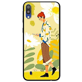 Ốp lưng in cho Samsung M10 Mẫu Cô Gái Mèo Vàng