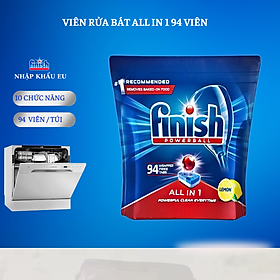 Viên rửa chén cao cấp FINISH All in one - Dành cho máy rửa chén - Nhập khẩu từ Đức