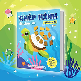 Sách Ghép Hình Sticker 3D - Đại Dương 3 - Sách Bóc Dán Ghép Hình Sáng Tạo Cho Bé - Megabook