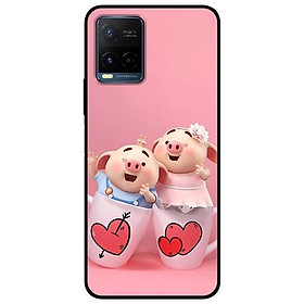 Ốp lưng dành cho Vivo Y21 - Vivo Y21s mẫu Hai Chú Heo Ly Cặp