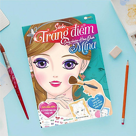 Sách - Trang Điểm Công Chúa Hàn Quốc Mina - Tô Màu Và Bóc Dán Hơn 100+ Stickers Xinh Đẹp Cho Bé Gái - Megabook