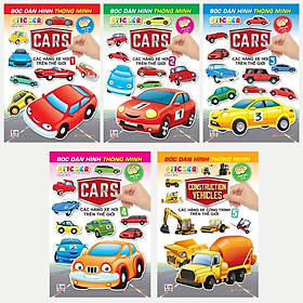 Sách - Bóc Dán Hình Sticker Thông Minh - Các Hãng Xe Hơi Và Xe Công Trình Trên Thế Giới - Combo 5 Cuốn - Việt Thư