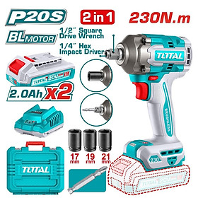 MÁY BẮN BU LÔNG PIN 20V LỰC 230NM ĐẦU 2 TRONG 1 TIWLI20236 TOTAL - HÀNG CHÍNH HÃNG
