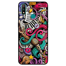 Ốp Lưng in cho Realme 3 Pro Mẫu Họa Tiết Âm Nhạc - Hàng Chính Hãng