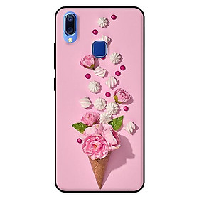 Ốp lưng in cho Vivo Y91 mẫu Kem Hoa Hồng - Hàng chính hãng