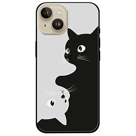 Ốp lưng cho IPhone 15 - 15 Plus - 15 Pro - 15 Pro Max - 16 - 16 Plus - 16 Pro - 16 Pro Max - Mèo Trắng Đen - Hàng Chính Hãng