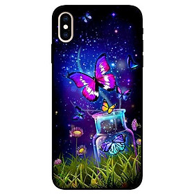 Ốp lưng dành cho Iphone X / Xs - Iphone Xs Max - Iphone Xr mẫu Bướm Đêm Hồng Xanh