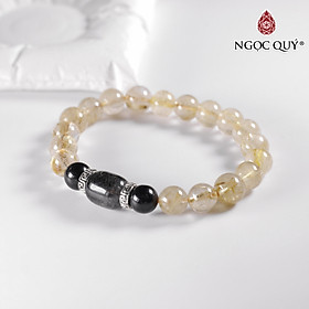 Vòng tay đá thạch anh tóc vàng mix tóc đen mệnh thủy, kim - Ngọc Quý Gemstones