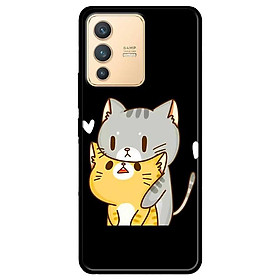 Ốp lưng dành cho Vivo V23 5G / S12 - Vivo Y15s / Y15A - Hai Chú Mèo Ôm Nền Đen