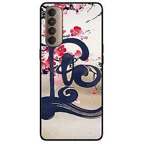 Ốp lưng dành cho Oppo Reno 4 Pro mẫu Thư Pháp LỘC Nền Anh Đào