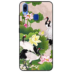 Ốp lưng in cho Vivo Y91/Y91i/Y95 Mẫu Sen Và Hạc