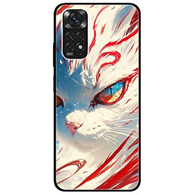 Ốp lưng cho Xiaomi Redmi Note 11 - 11S 4G - Redmi Note 11 5G - 11 Pro Q.Tế - 11 Pro N.Địa - Mèo Trắng Đỏ - Hàng Chính Hãng