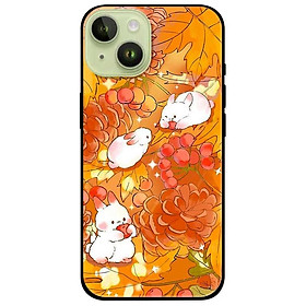 Ốp lưng cho iPhone 14 - iPhone 14 Plus - iPhone 14 Pro - iPhone 14 Pro Max - Thỏ Nền Cam - Hàng Chính Hãng