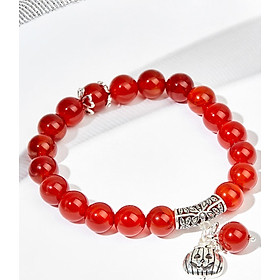 Vòng tay đá mã não đỏ phối charm halloween (hạt 8mm) - Ngọc Quý Gemstones