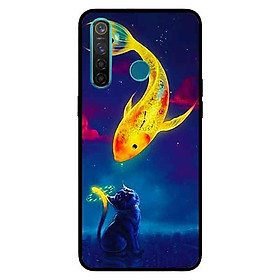 Ốp Lưng in cho Realme 5 Pro / Realme Q Mẫu Cá Chép Và Mèo - Hàng Chính Hãng