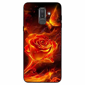 Ốp lưng dành cho Samsung J8 2018 mẫu Hoa Hồng Lửa