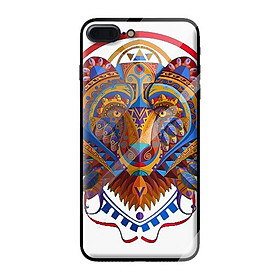 Ốp kính cường lực cho iPhone 7 Plus mẫu gấu màu sắc 1 - Hàng chính hãng