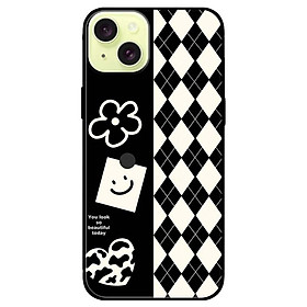 Ốp lưng dành cho Iphone 15 - Iphone 15 Plus - Iphone 15 Pro - Iphone 15 Pro Max - Hoa Trắng Đen - Hàng Chính Hãng