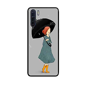 Ốp Lưng in cho Oppo A91 Mẫu Cô Gái Che Ô - Hàng Chính Hãng