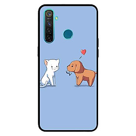 Ốp Lưng in cho Realme 5 Mẫu Tình Yêu Mèo Cún - Hàng Chính Hãng