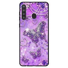 Ốp lưng dành cho Samsung Galaxy A21 mẫu Bướm Hoa Xanh