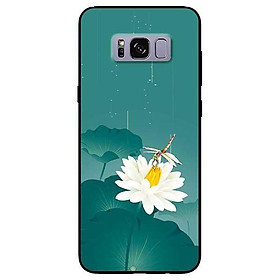 Ốp lưng dành cho Samsung S8 - S8 Plus - S9 Plus mẫu Hoa Trắng Chuồn Chuồn