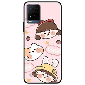 Ốp lưng dành cho Vivo Y21 - Vivo Y21s mẫu Cô Gái Và Chú Cún Hồng