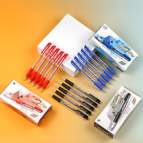 Combo 5/10/20 Bút bi Thiên Long TL-025  ngòi 0.8mm mực xanh đỏ đen có tấm đệm mềm giúp cầm êm tay và giảm trơn khi viết