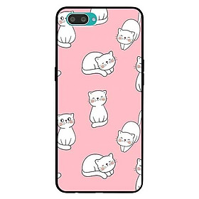 Ốp lưng dành cho Oppo A3s - Realme C1 - A12e - Realme 2 mẫu Mèo Trắng Nền Hồng
