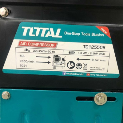 MÁY NÉN KHÍ CÓ DẦU 1.8KW (2.5 HP) 50 LÍT TOTAL TC125506 - HÀNG CHÍNH HÃNG