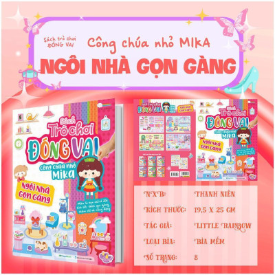 Sách - Trò Chơi Đóng Vai Công Chúa Nhỏ Mika - Ngôi Nhà Gọn Gàng - Bóc Dán 80+ Sticker Đa Dạng Cho Bé Gái - Megabook