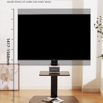 Giá treo tivi di động khung thép không gỉ phù hợp nhiều loại tivi có kệ để đồ thương hiệu IGA - GM173