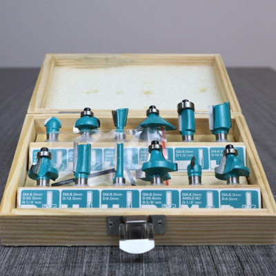 BỘ 12 MŨI PHAY GỖ (8MM) TOTAL TACSR1121