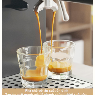Máy pha và xay cà phê bán tự động 3 trong 1 Espresso, Cappuccino, Latte thương hiệu Mỹ cao cấp HiBREW H20 - Công suất 1500W 20bar - Hàng nhập khẩu