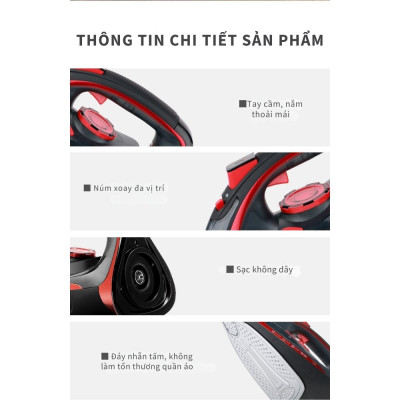 Bàn ủi hơi nước cầm tay không dây cao cấp SoKANY SK-9518 thiết kế đặc biệt chống nhỏ giọt, ủi phẳng mọi loại vải - HÀNG CHÍNH HÃNG