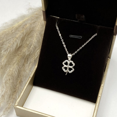 Dây Chuyền Bạc Nữ Mặt Cỏ 4 Lá May Mắn Bạc Hiểu Minh DMD557