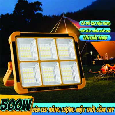Đèn LED ngoài trời năng lượng mặt trời đèn cắm trại có thể sạc lại Mất điện khẩn cấp Không dây di động chợ đêm