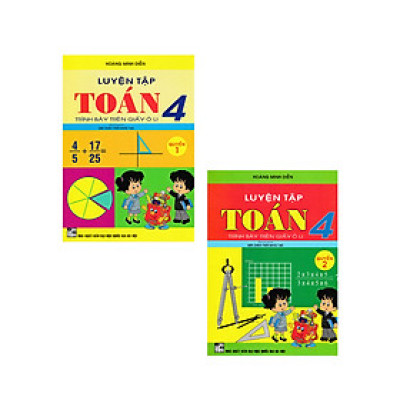 Combo Luyện Tập Toán 4 Quyển 1 + 2 Trình Bày Trên Giấy Ô Li (Bộ Sách Chân Trời Sáng Tạo)