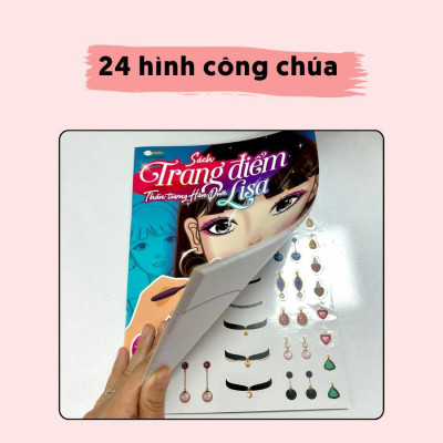 Sách - Trang Điểm Thần Tượng Hàn Quốc Lisa Và Công Chúa Mina - Tô Màu Và Bóc Dán Hơn 100+ Stickers Xinh Đẹp Cho Bé Gái