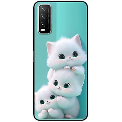 Ốp lưng cho Vivo Y12s - Y20 - Y20s - Y21 - Y21s - Y33s - Y33T - Ba Chú Mèo Trắng - Hàng Chính Hãng