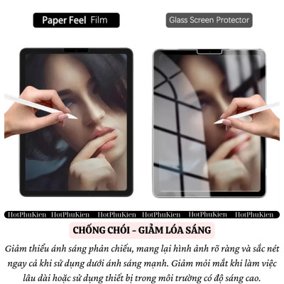 [Paperlike iPaper] Miếng dán màn hình nhám Paperlike WIWU iPaper cho iPad Pro 11 inch M1 M2 M4 iPad Pro 13 Air 6 13 inch 11 inch iPad 12.9 10.9 10.2 inch iPad Air 4 5 Gen 7 8 9 10 - viết như trên giấy, chống chói, hiển thị sắc nét - Hàng nhập khẩu