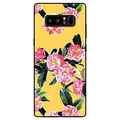 Ốp lưng dành cho Samsung Note 8 - Note 9 - Note 10 - Note 10 Plus mẫu Hoa Hồng Nền Vàng