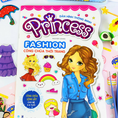 Sách - Combo 6 cuốn dán hình thông minh: Princess Fashion công chúa thời trang (Cho bé 3-8 tuổi) -NDbooks