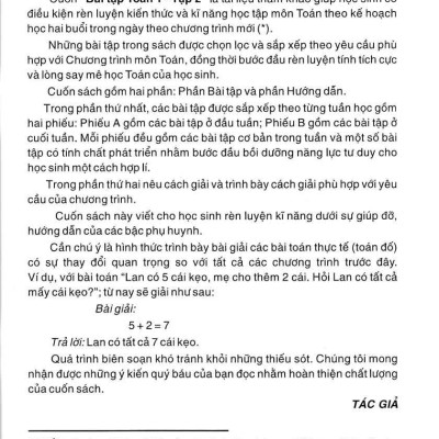 Bài Tập Toán 1 - Tập 2 (Hai Buổi Trong Ngày)